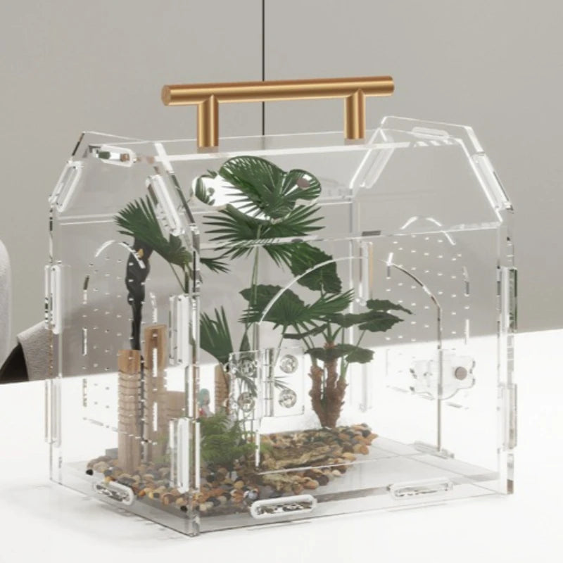 Terrarium Acrylique Portable pour Reptiles – Fermeture Magnétique
