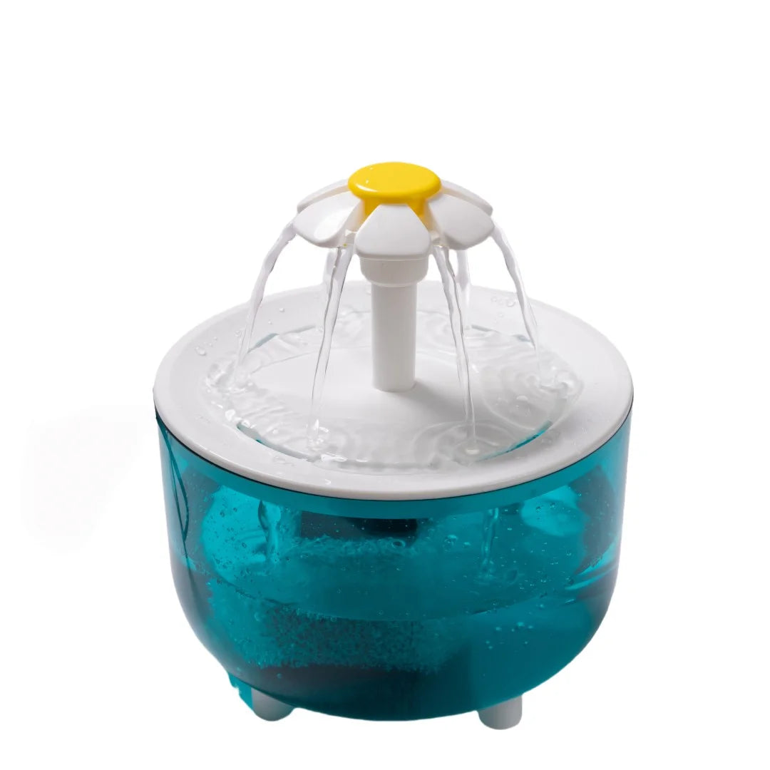 Waterfontein voor katten en kleine honden, 1,2 L circulerende waterdispenser, USB-aangedreven, stil, met filterschuim.