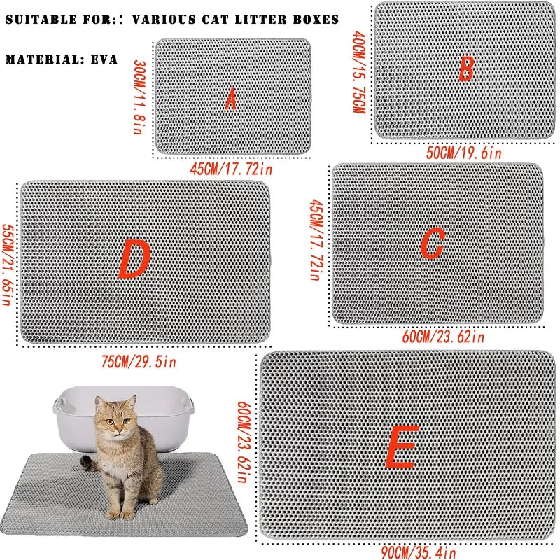 Grote kattenbakmat, waterdicht, voor huisdieren. Antislip dubbellaagse kattenbakmat. Huisdierenproduct.