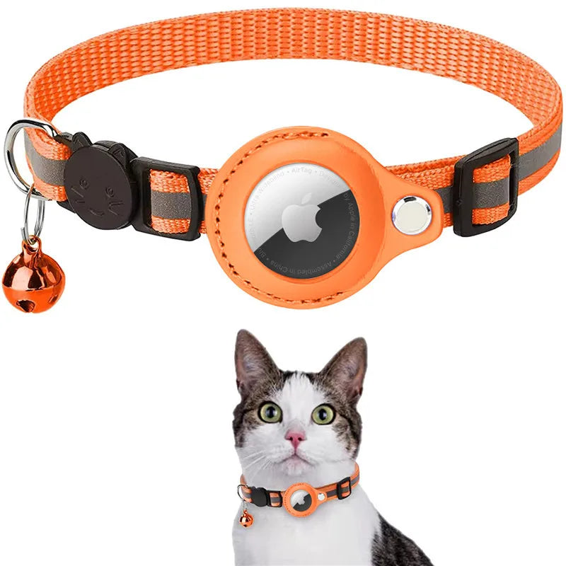Collier pour chat avec support AirTag – Réfléchissant & Cloche