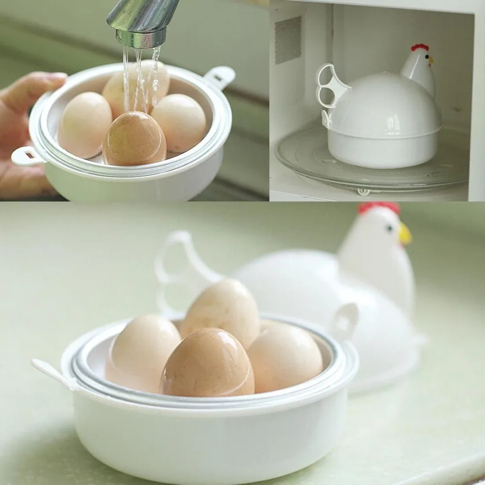 Cuiseur à Œufs Micro-ondes en Forme de Poulet – 4 Œufs