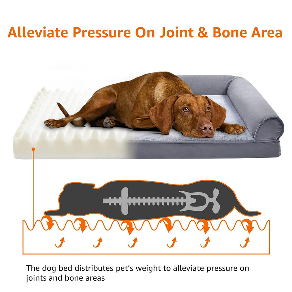 Lit Orthopédique À Mémoire de Forme pour Chien & Chat — Polaire Douce, 4 Tailles