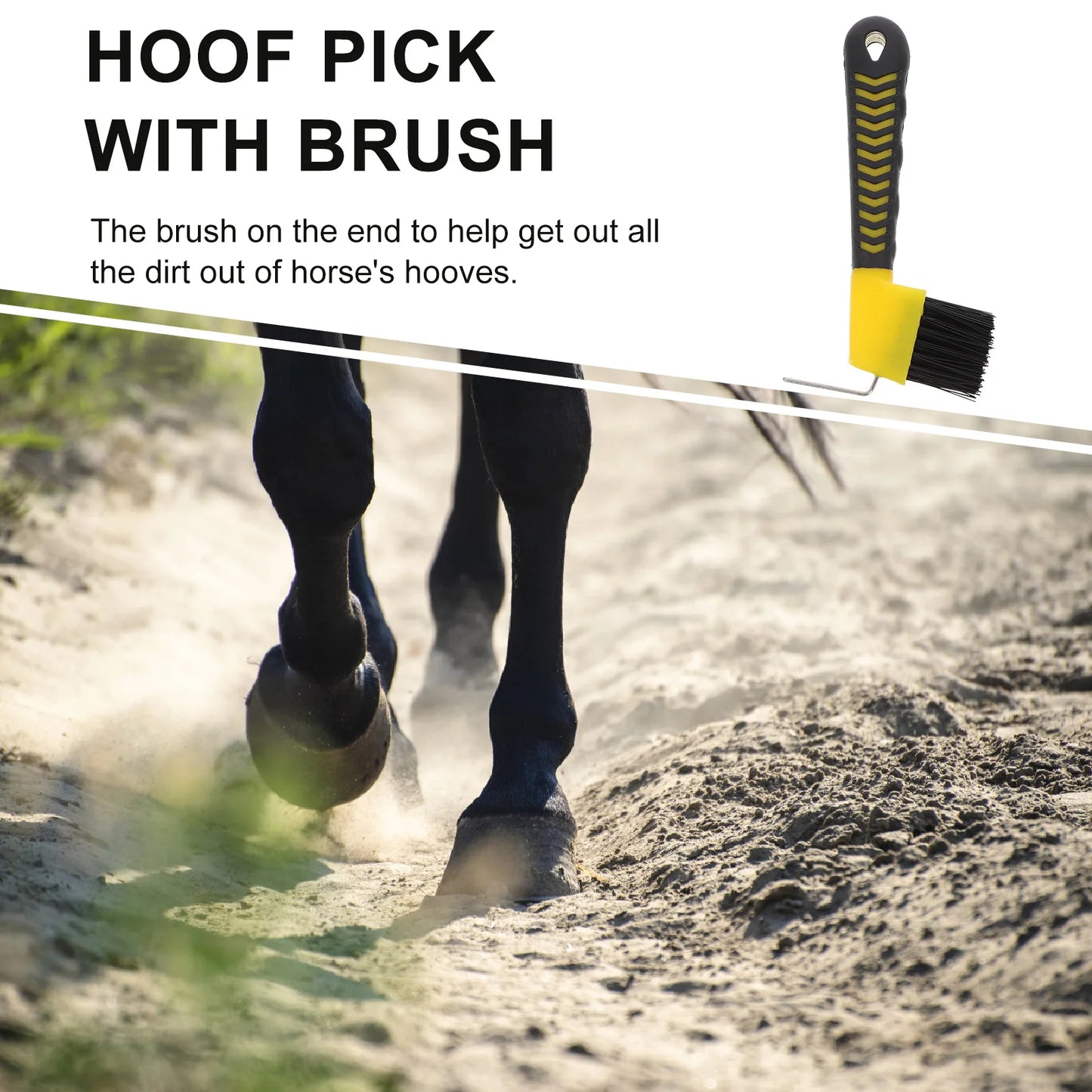 Cure-Pied avec Brosse Intégrée – Acier Inoxydable, Manche Ergonomique, Pansage Cheval