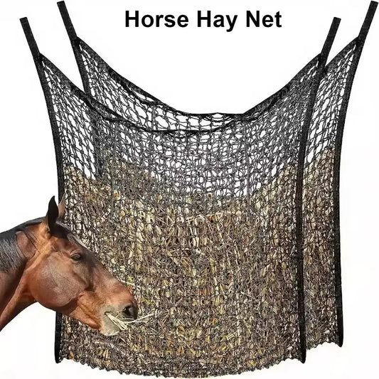 Filet à Foin à Alimentation Lente – Polyester, Grande Capacité, Cheval / Chèvre / Mouton