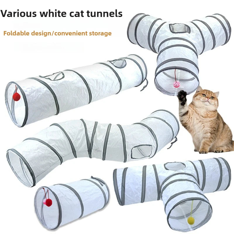 Tunnel de jeu pour chat – Passage interactif en tissu, plusieurs configurations (S / Y / T)