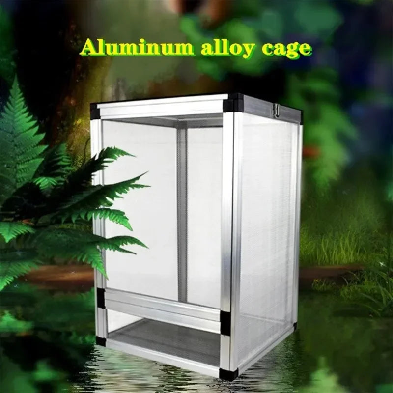 Terrarium à Grille en Aluminium pour Reptiles – Cage Ventilée
