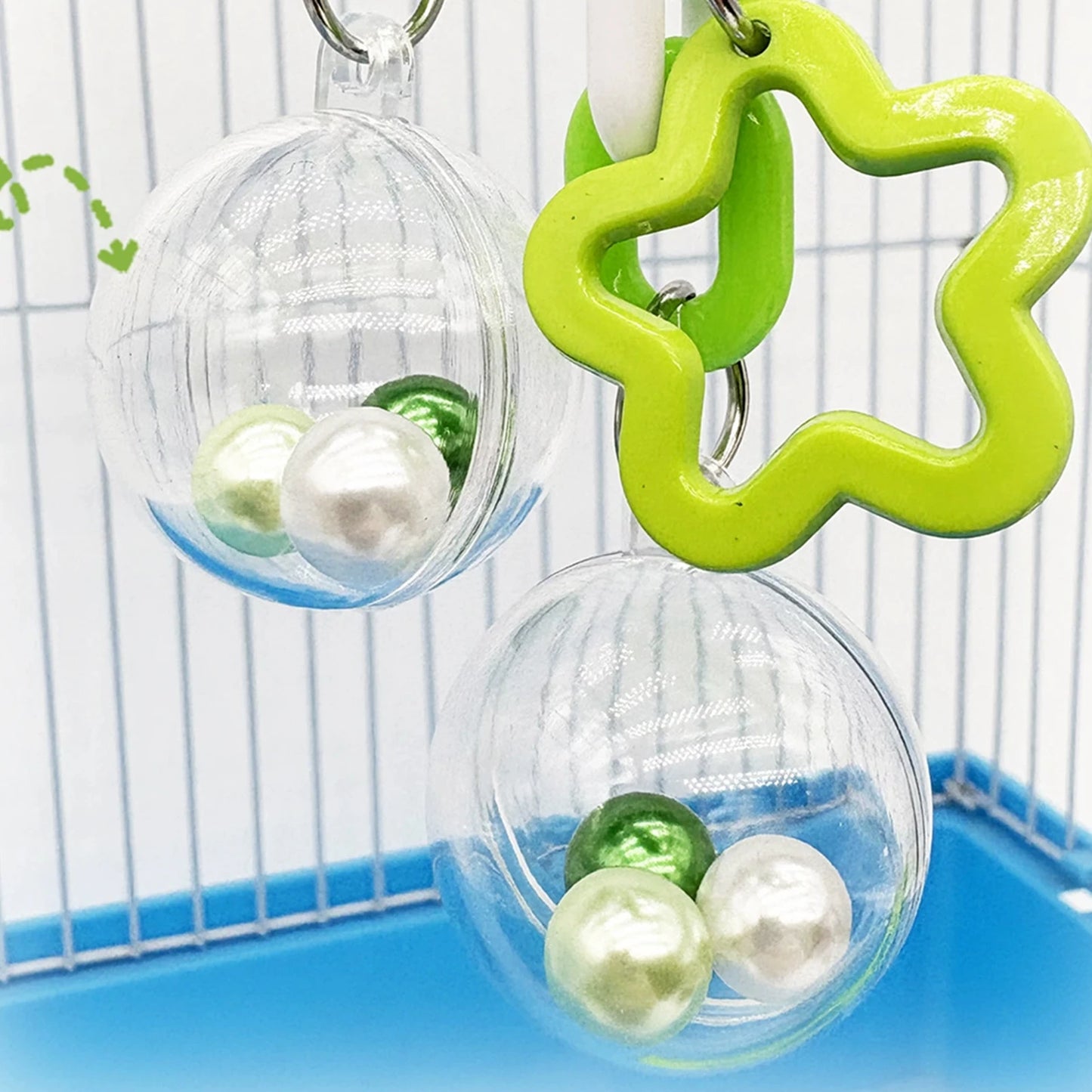 Jouet Suspendu à Perles pour Perroquet & Petit Oiseau – À Mordre & Grimper