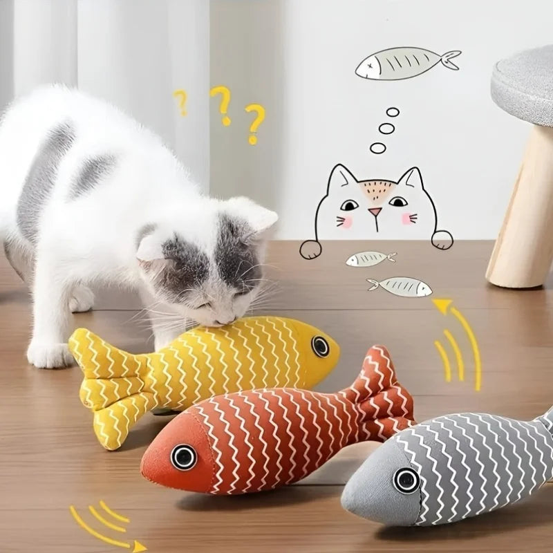 Kattenvissen, 3-delige kattenspeeltjesset met kattenkruid, interactief oefenspeelgoed voor kittens, binnenspeelgoed, kauwspeelgoed - Geschikt voor de meeste katten