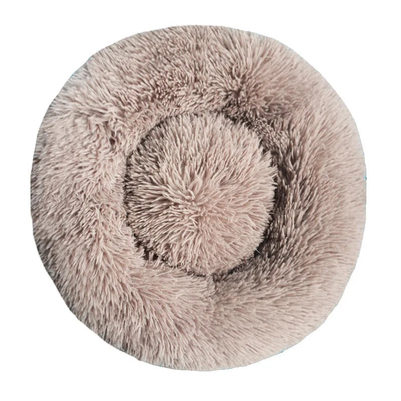 Lit rond en peluche pour chien et chat – Lavable, toutes saisons (40 à 90 cm)
