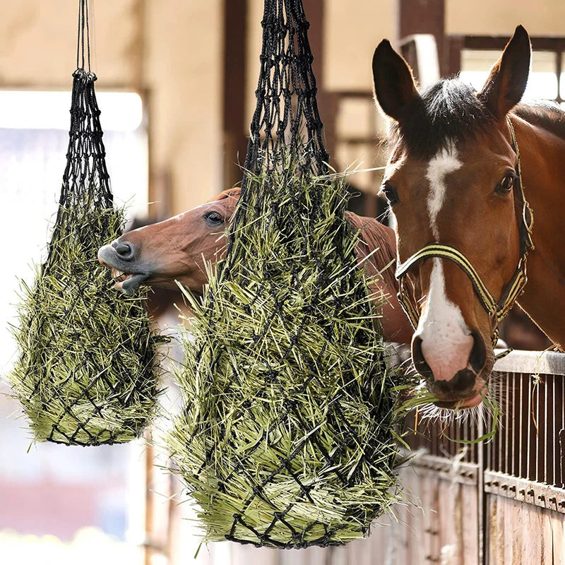 Haylage Net Duurzaam Paardenverzorgingsproducten Fijmazig Hooinet Hooinet Uitrusting Langzaam Voer Hooinet Zakken Voor Paarden