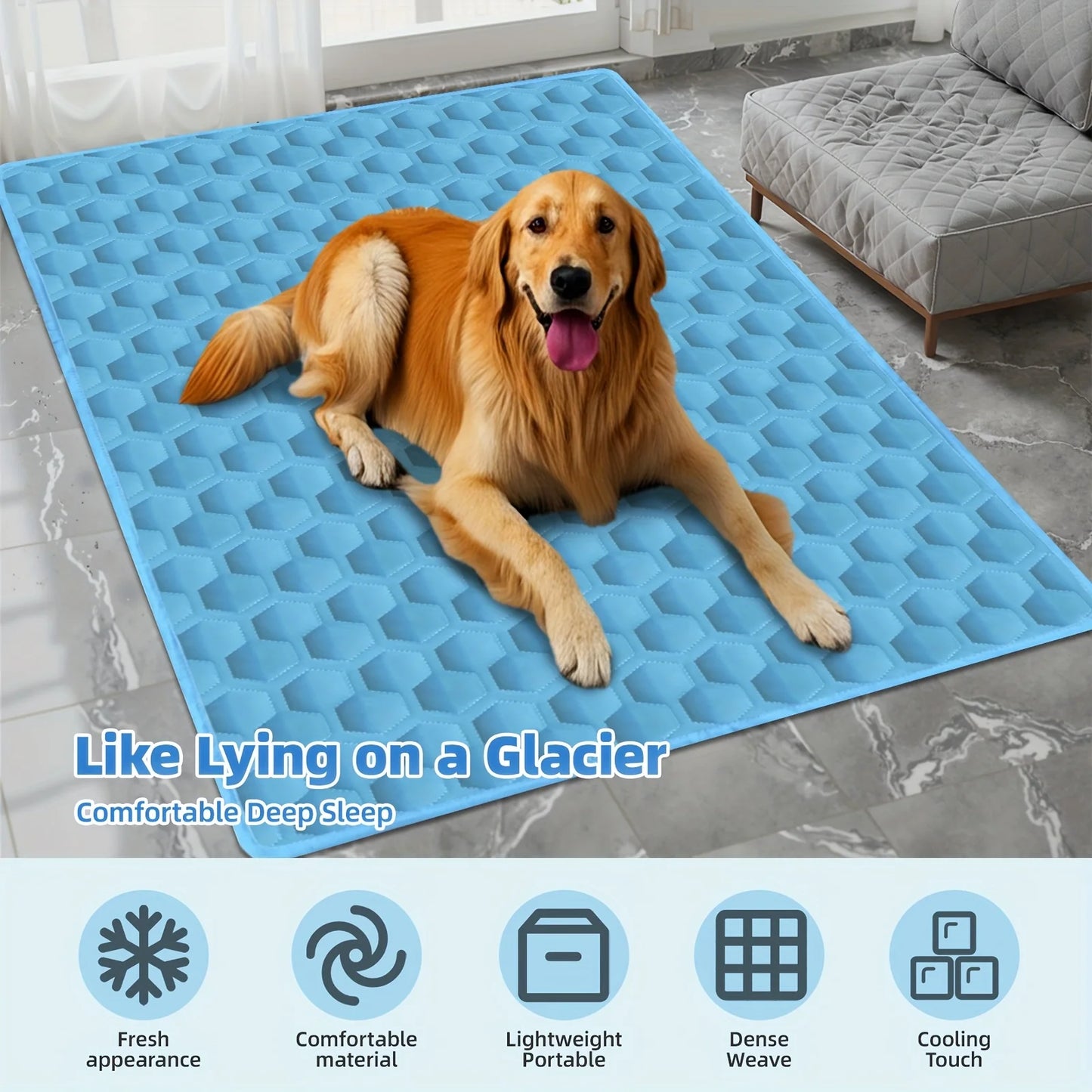 Tapis rafraîchissant pour chien, lavable, portable, pour l'été, couverture en soie glacée pour chiens et chats, tapis de couchage respirant pour canapé