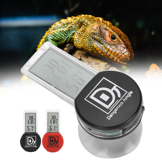 Thermomètre Hygromètre Digital pour Terrarium Reptiles – Affichage Température & Humidité, IP5, Ventouse