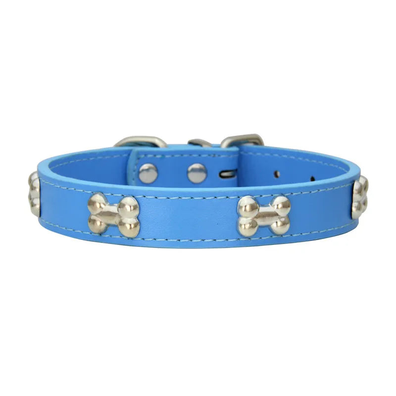Collier en Cuir pour Chien – 16 Couleurs, Tailles XS à L