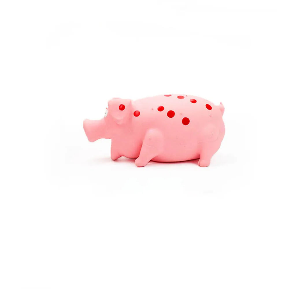 Latex huisdier speeltje in de vorm van een varken - Duurzaam kauw- en bijtspeeltje, gestippeld en piepend, voor honden en huisdieren. Accessoires voor intelligentiespellen.