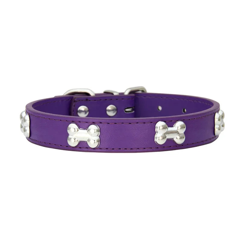Collier en Cuir pour Chien – 16 Couleurs, Tailles XS à L