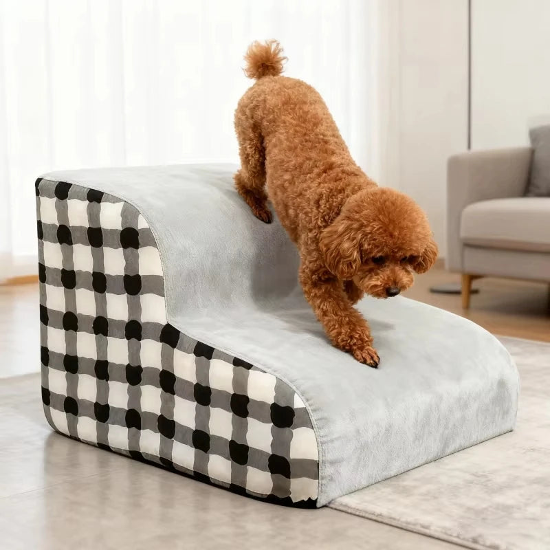 Escalier pour Chien & Chat — Mousse Haute Densité, 2 ou 3 Marches, Lavable