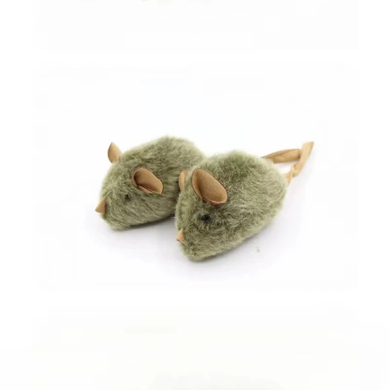 Kattenspeeltje, realistische piepende muis, geluid geactiveerd door sensor, kleine pluchen muis, leuk en stimulerend speeltje voor de kat.