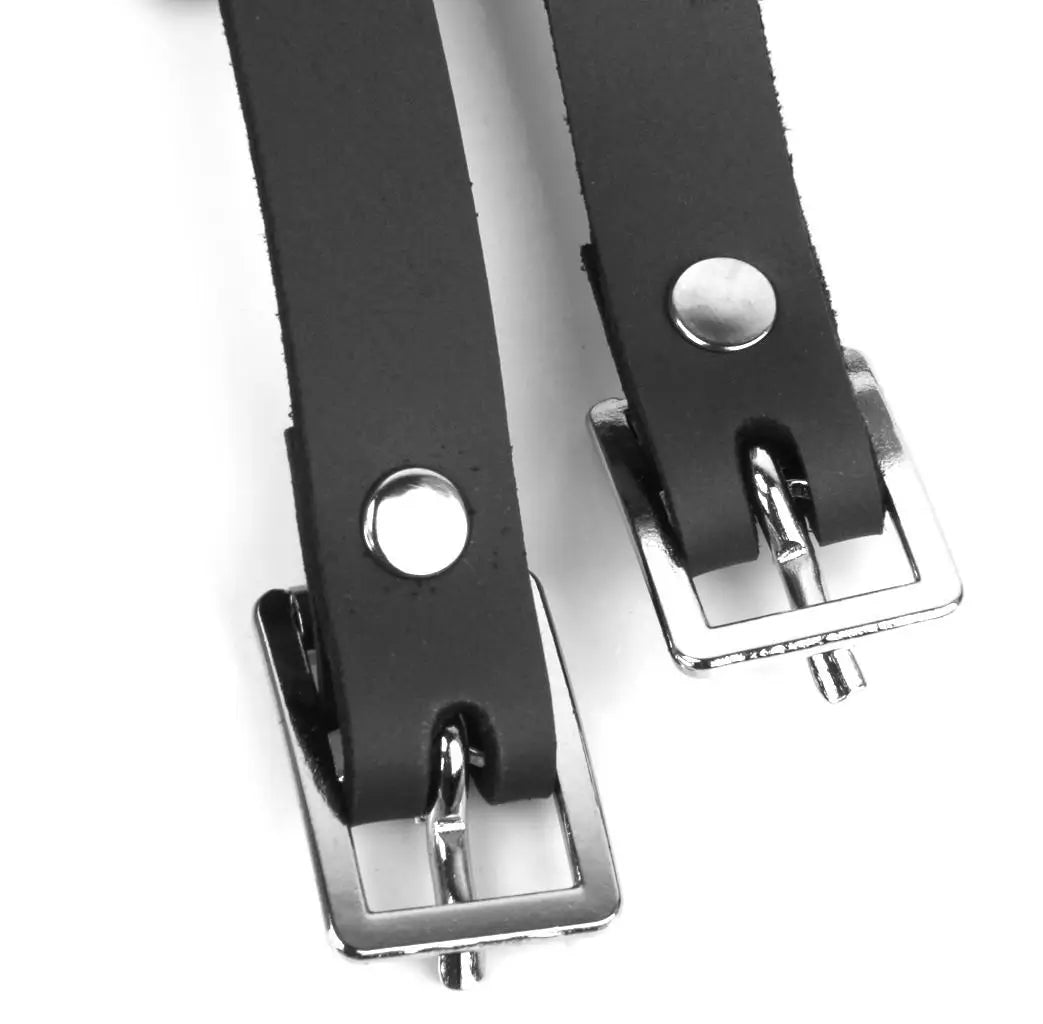 2 stuks lederen sporenriemen voor paardrijden met gelegeerde gesp Ruiter Zwart 50 x 1,3 x 0,2 cm