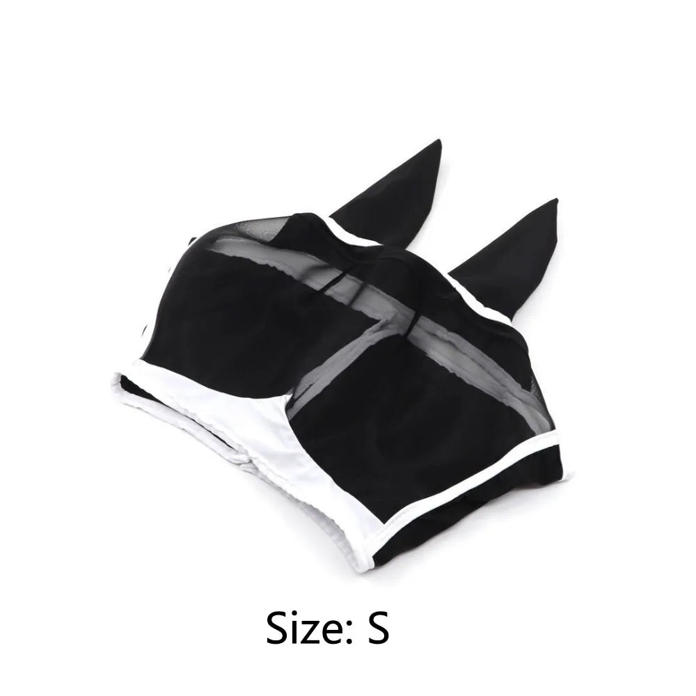 Masque anti-mouches pour cheval en maille respirante – Tailles S, M, L