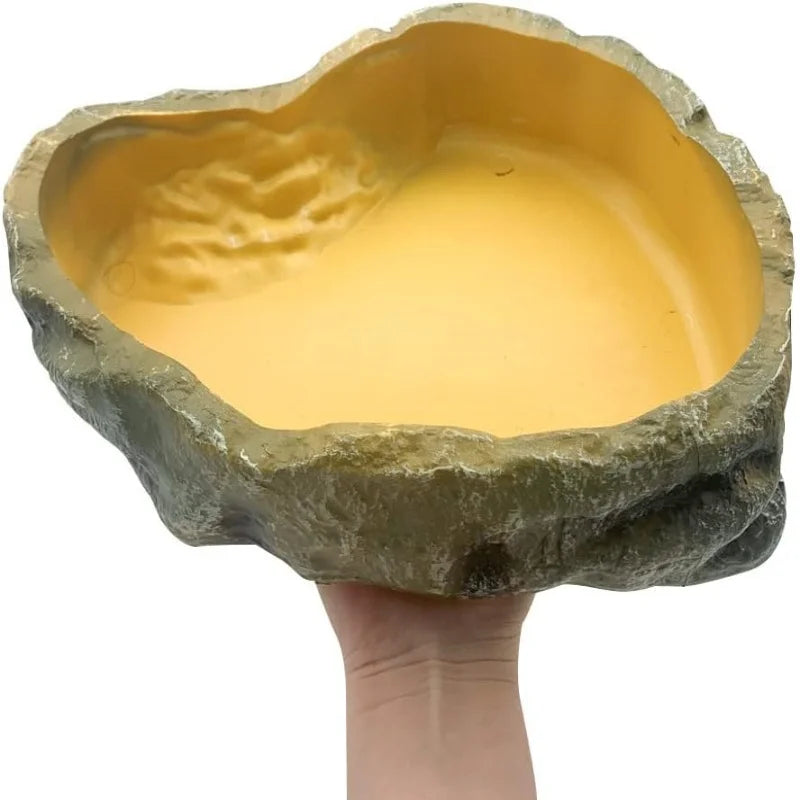 Bol Imitation Roche en Résine pour Reptiles – Terrarium