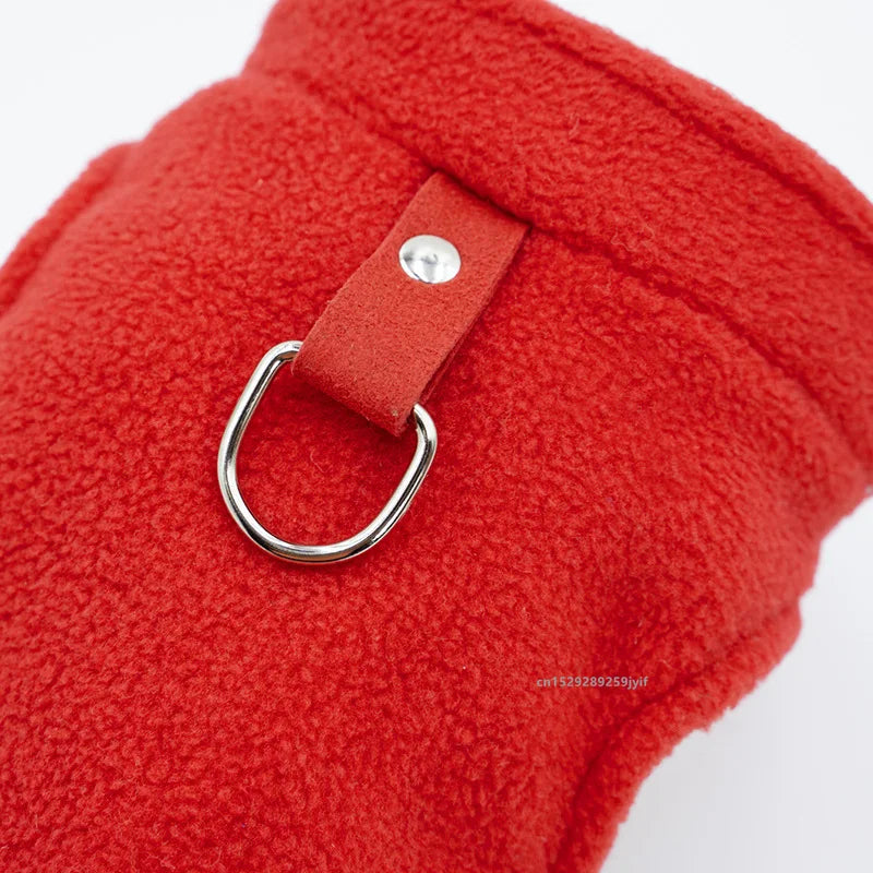 Gilet Polaire pour Chien & Chat — Veste d'Hiver avec Anneau en D, Tailles S à XL