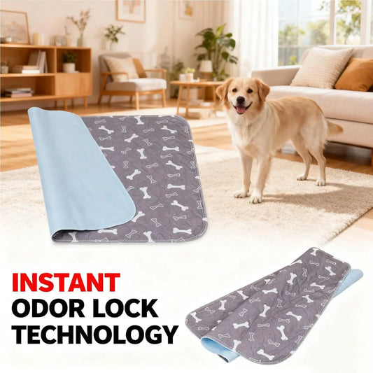 Tapis de Propreté Lavable pour Chiot — Anti-Fuites, Anti-Odeurs & Phéromones