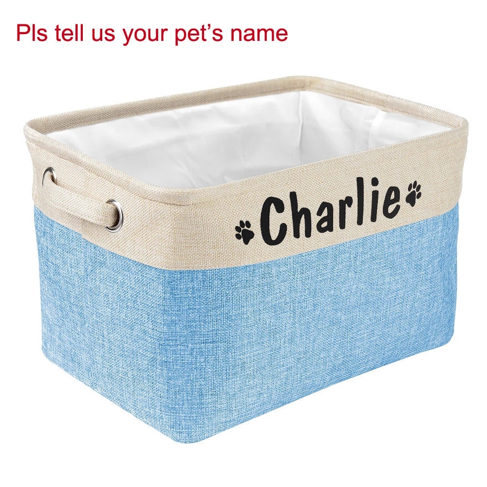 Panier de rangement personnalisé pour animaux – Nom imprimé gratuit