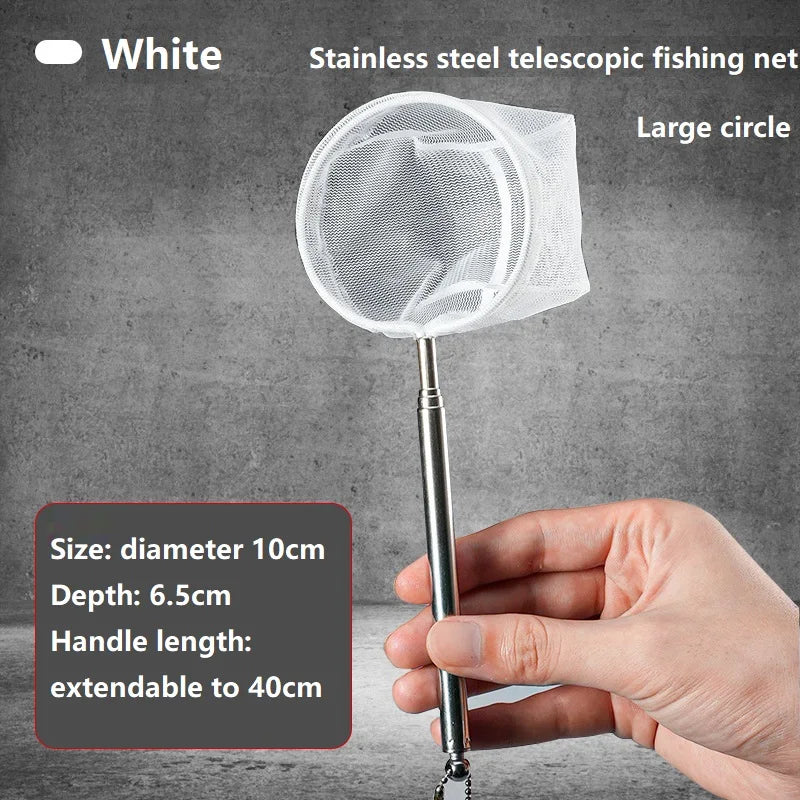Épuisette à Manche Extensible pour Aquarium – Carrée ou Ronde, S / L, Poissons & Crevettes
