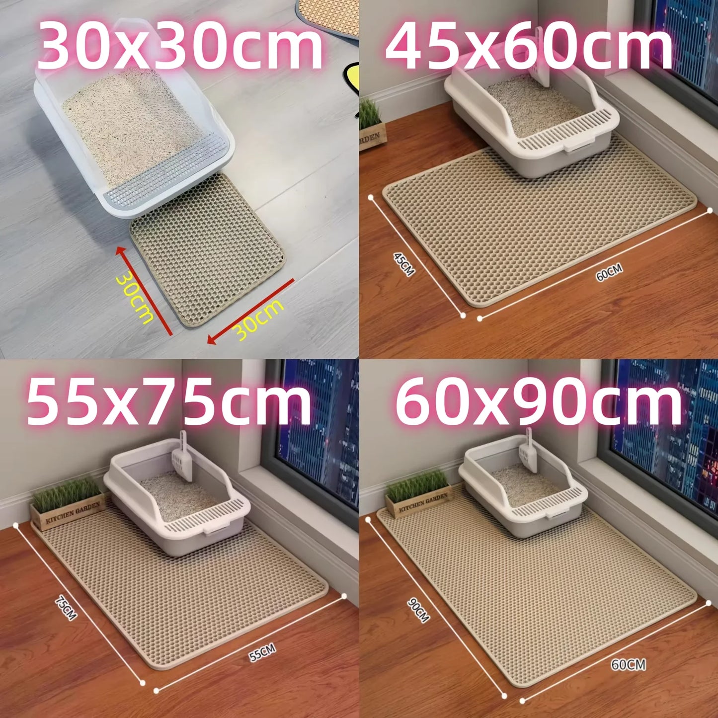 Tapis de Litière pour Chat – 2 Couches, Imperméable & Antidérapant