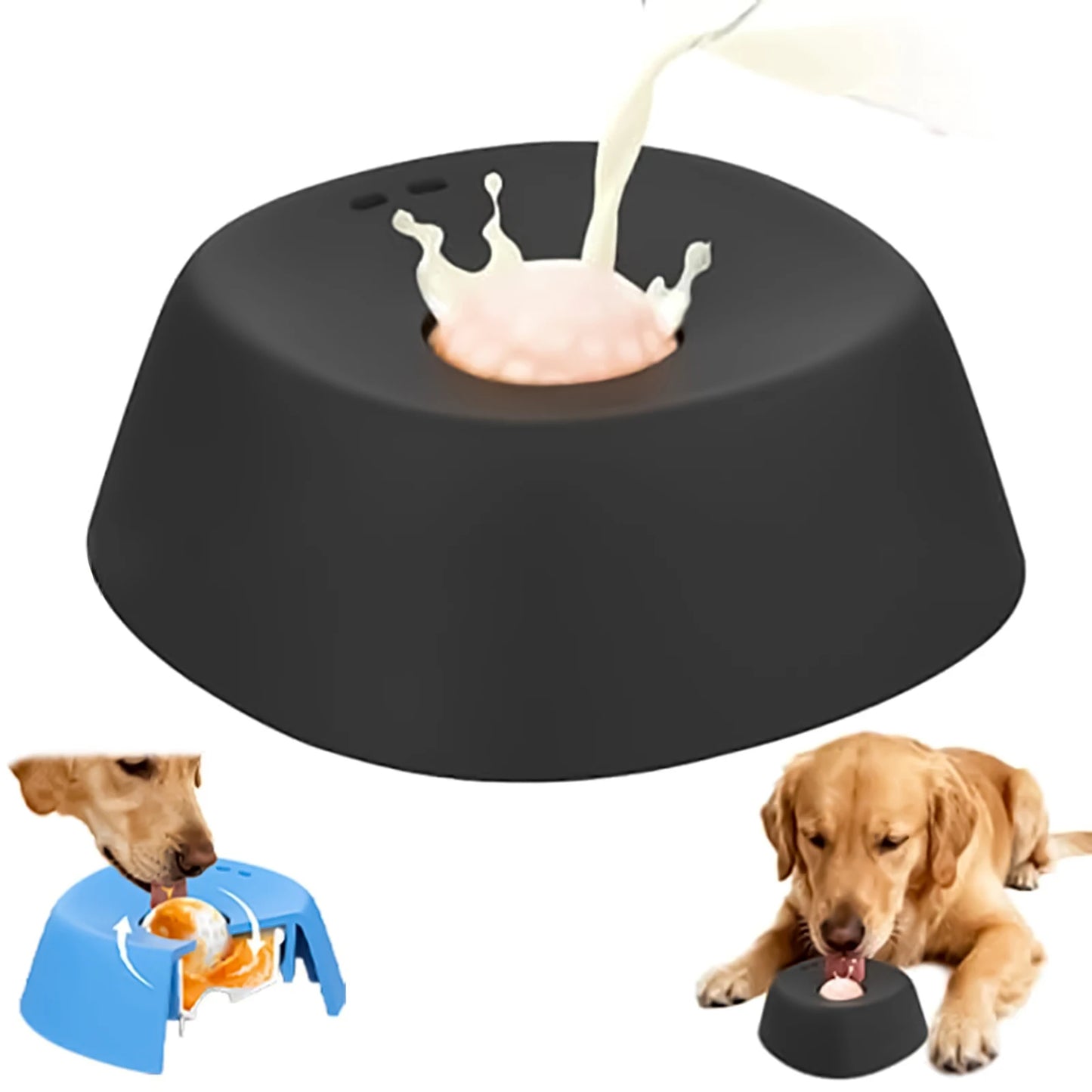 Hondenlikmat met langzame voerbak, antislip, uitneembare en gemakkelijk te reinigen siliconen kom, voor natvoer en bottenbouillon.