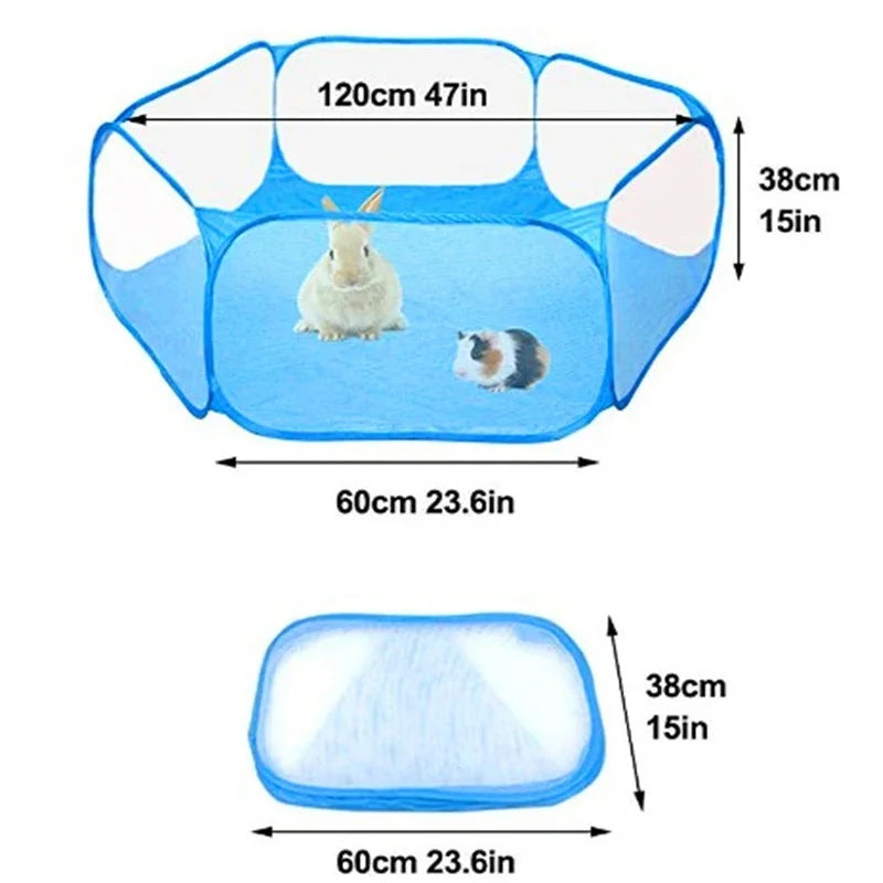 Parc pliable transparent pour animaux – Intérieur & extérieur
