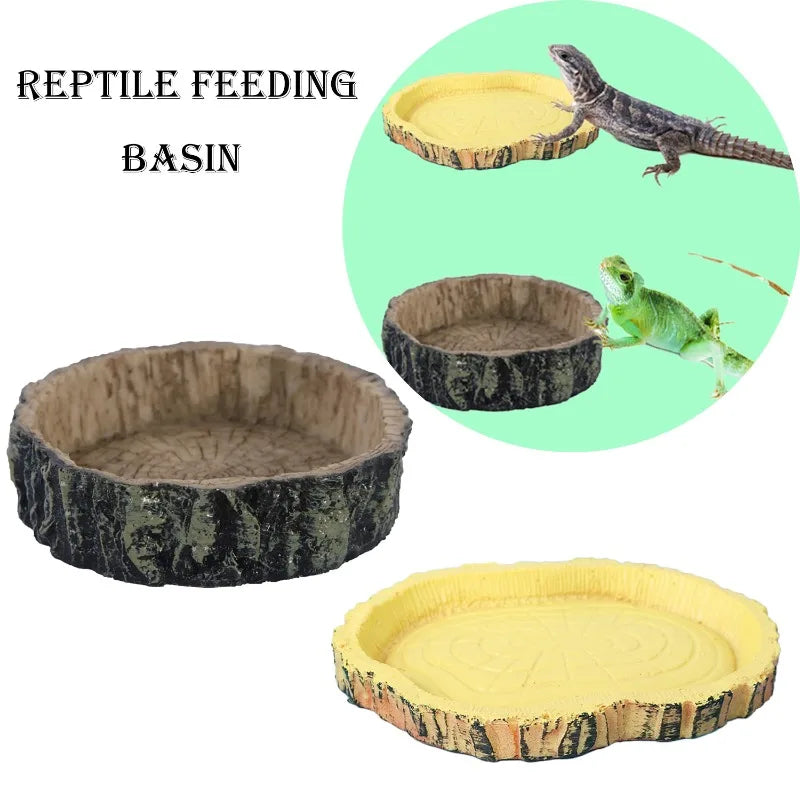 Bol en Résine pour Reptiles – Imitation Bois ou Roche, Terrarium