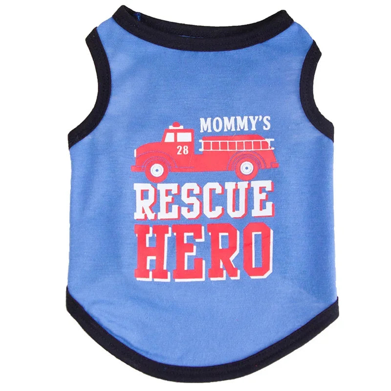 Gilet d'Été en Coton pour Chien & Chat – Motifs Imprimés, Tailles XS à XL