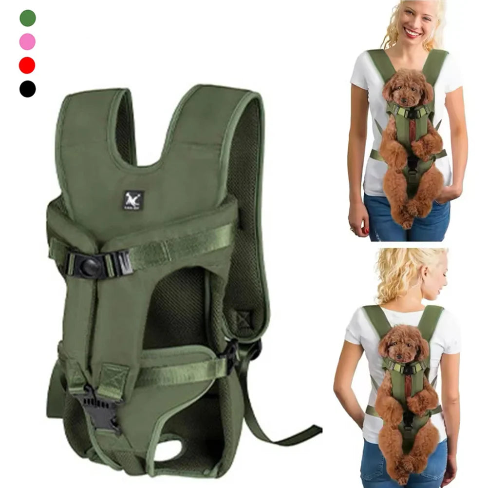 Sac à Dos de Transport pour Chat & Chien – Nylon Respirant, Porté Devant/Dos, S à XL