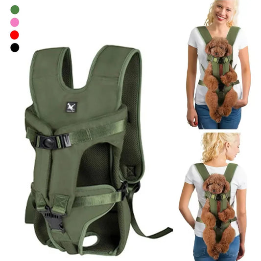 Sac à Dos de Transport pour Chat & Chien – Nylon Respirant, Porté Devant/Dos, S à XL
