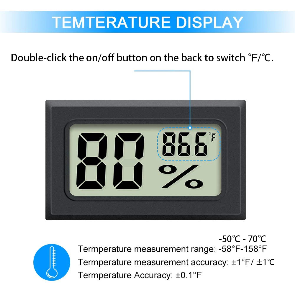 Thermomètre & Hygromètre LCD pour Terrarium Reptile – Haute Précision