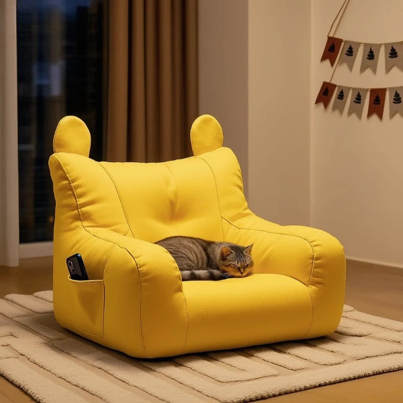 Canapé-lit lavable pour chat — motif dessin animé