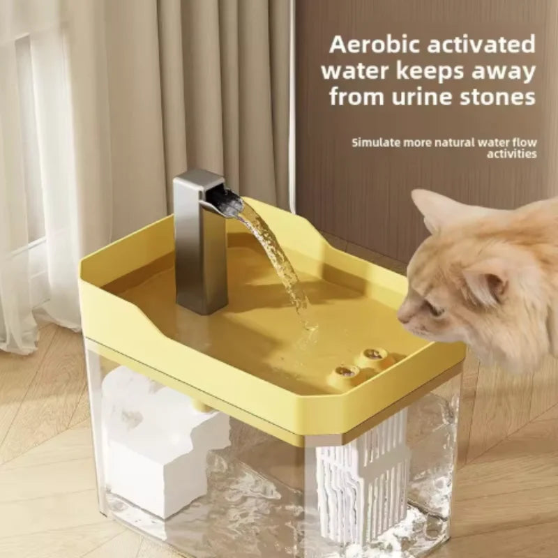 Fontaine à eau pour chat — Filtrante, circulante & rechargeable USB