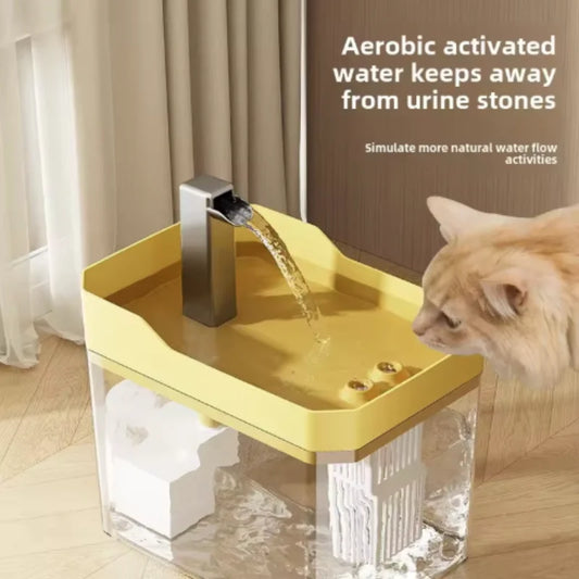 Fontaine à eau pour chat — Filtrante, circulante & rechargeable USB