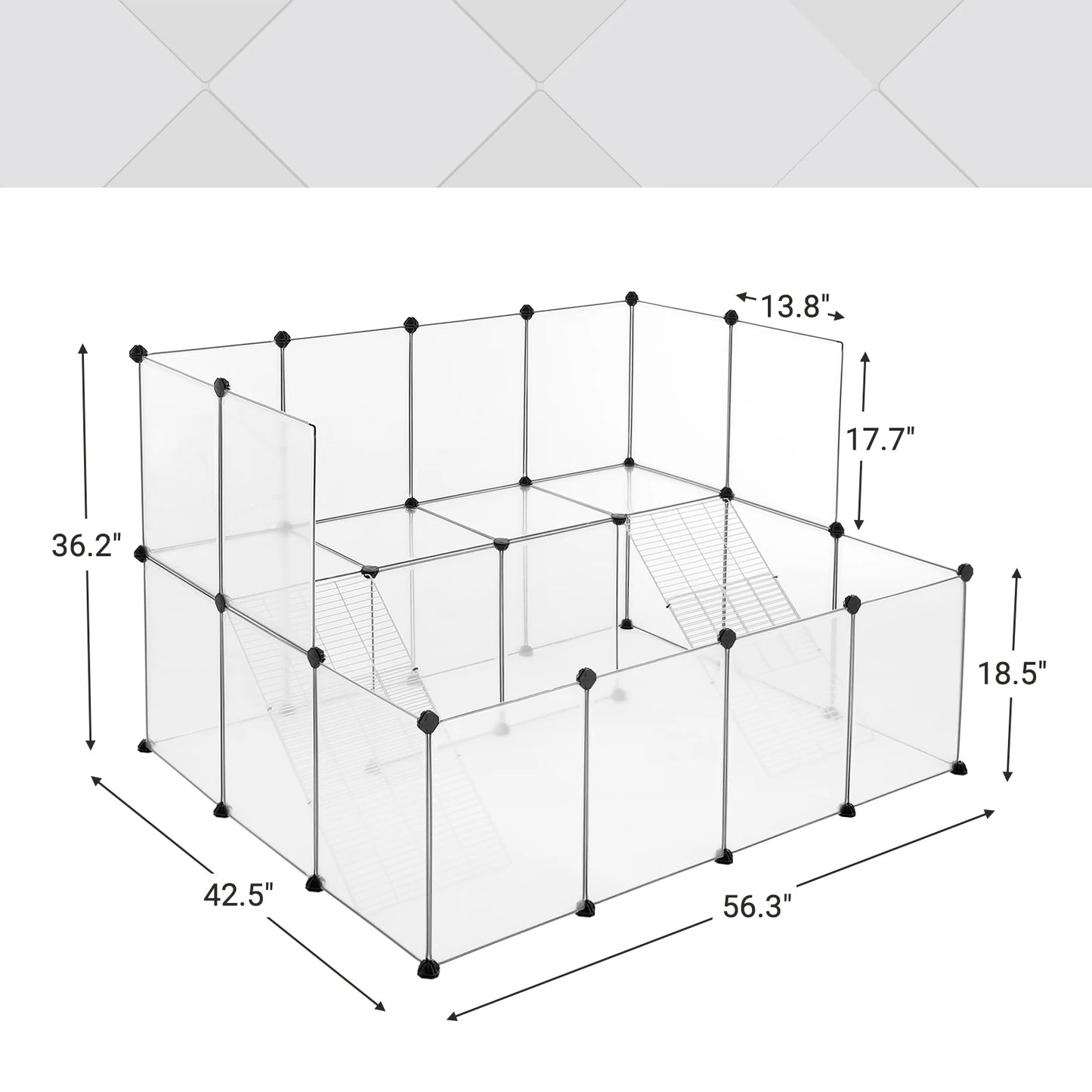 Enclos modulable 143x108x92 cm pour petits animaux