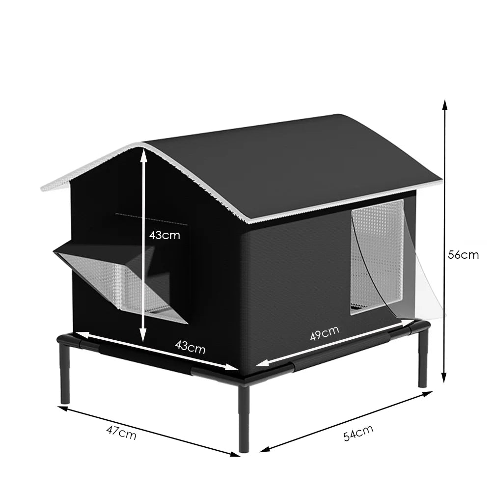 Buitenkattenhuis, waterdicht, volledig geïsoleerd en zelfverwarmend, voor zwerf- en wilde katten, en binnenkattenmanden.