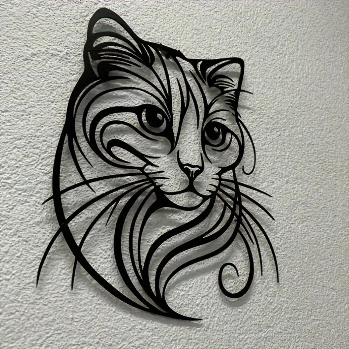 Plaque murale  de chat en métal