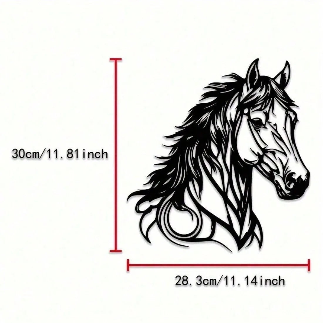 Metalen paardenwanddecoratie, waterdicht en roestvrij, paardencadeau voor thuis of op kantoor, moderne en duurzame stijl voor slaapkamer, badkamer en woonkamer.