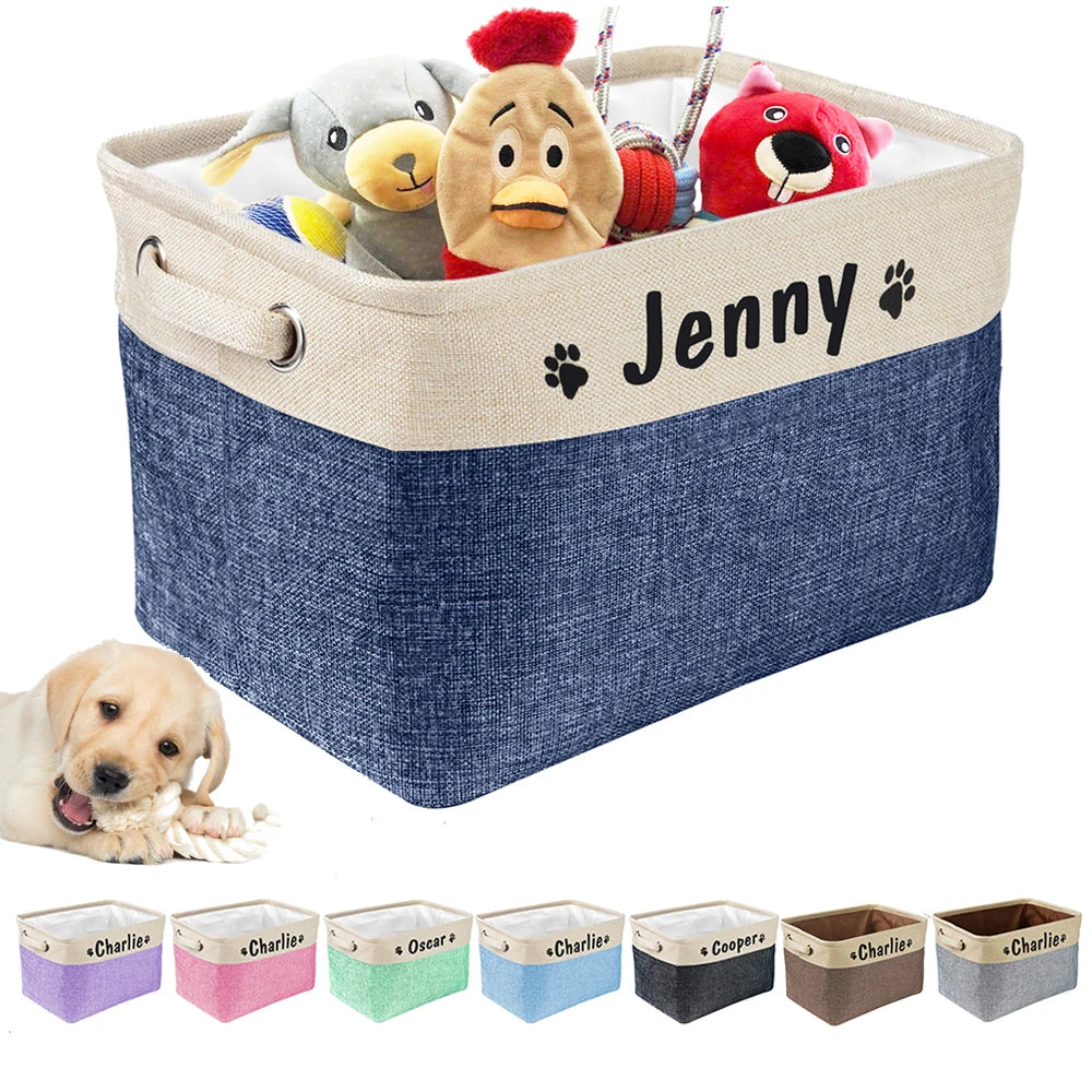Panier de rangement personnalisé pour animaux – Nom imprimé gratuit