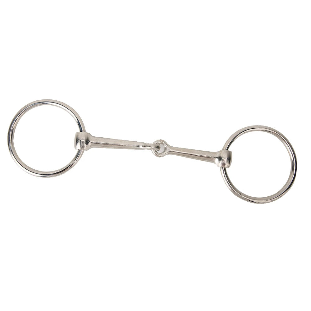 Mors snaffle à anneau en fer – Bouche articulée creuse pour cheval
