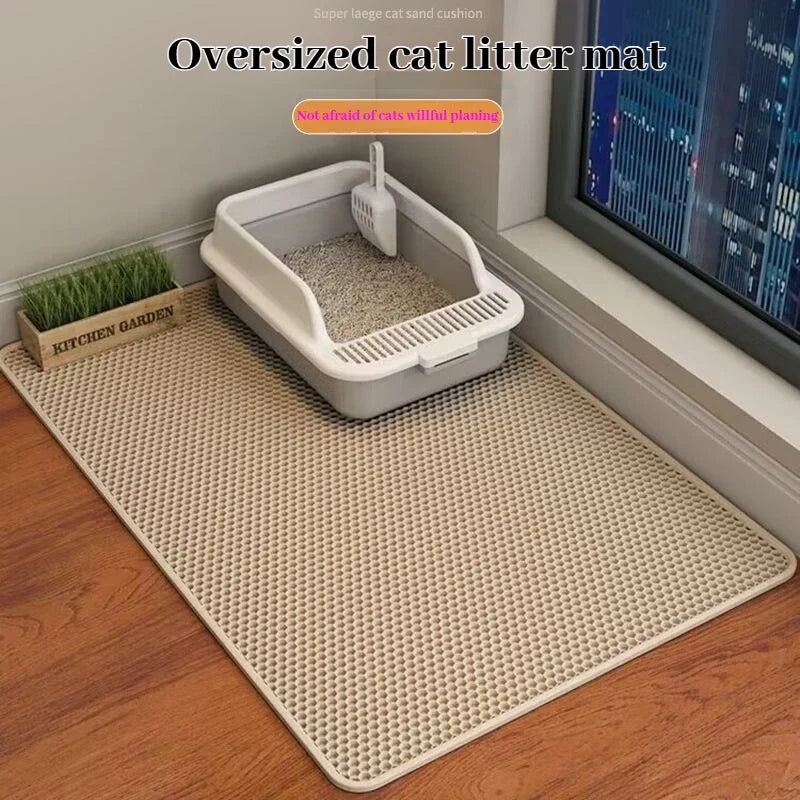 Tapis de Litière pour Chat – 2 Couches, Imperméable & Antidérapant