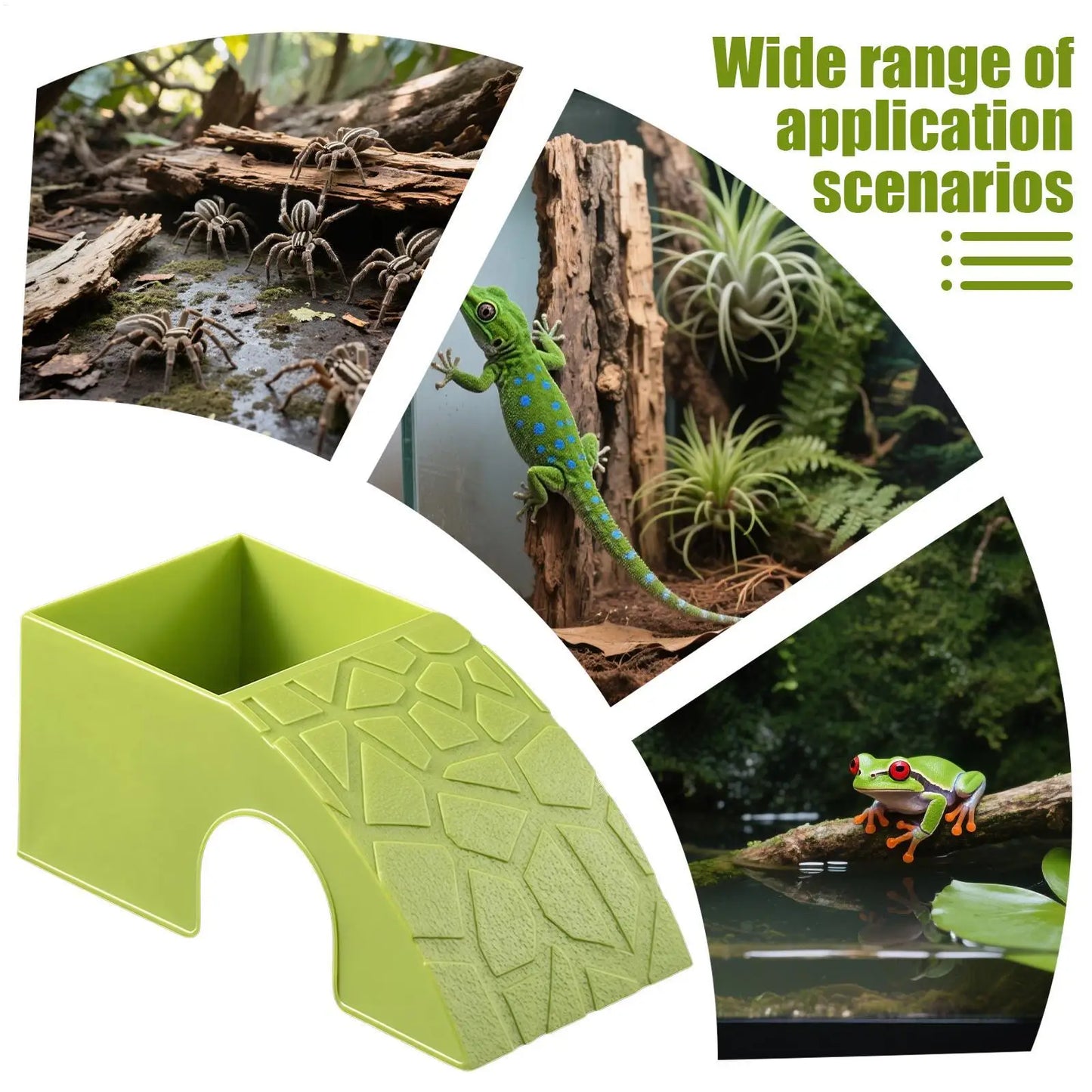 Grotte 2-en-1 pour Reptiles – Abri Décoratif & Bol à Nourriture