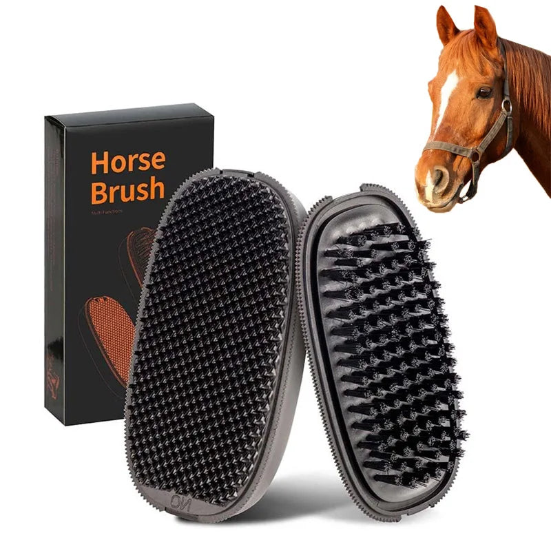 Brosse de massage et épilation pour cheval