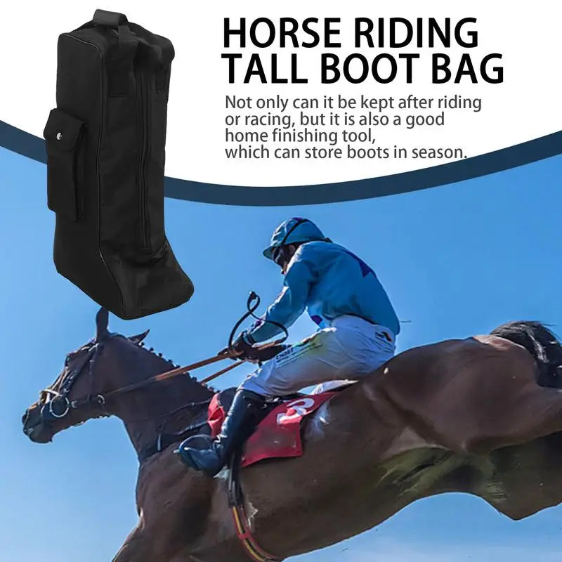 Sac pour Bottes d'Équitation – Oxford 600D Impérméable, Noir, 54 cm
