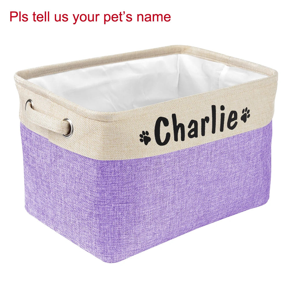 Panier de rangement personnalisé pour animaux – Nom imprimé gratuit